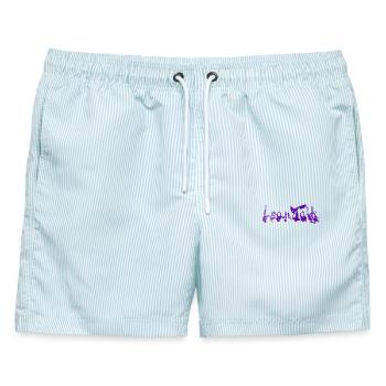 LeanTalk - Männer Badeshorts - hellblau gestreift - Vorne - AI Model Male 178 light (178cm)