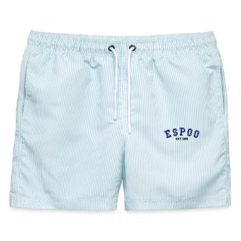 Espoo gegründet 1996 - Männer Badeshorts - hellblau gestreift - Vorne - AI Model Male 178 light (178cm)