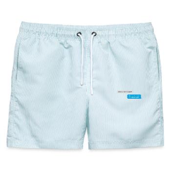 when will i see you again Instagram - Männer Badeshorts - hellblau gestreift - Vorne - AI Model Male 178 light (178cm)