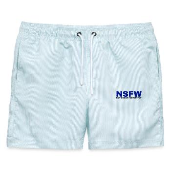 Not Sober For Winter - Glühweinliebhaber - Männer Badeshorts - hellblau gestreift - Vorne - AI Model Male 178 light (178cm)