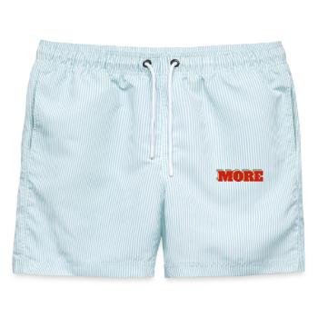 More - Männer Badeshorts - hellblau gestreift - Vorne - AI Model Male 178 light (178cm)