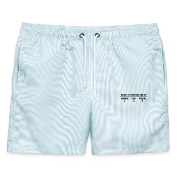  Funny RPG Basic Starter Shirt Stat Block Video - Männer Badeshorts - hellblau gestreift - Vorne - AI Model Male 178 light (178cm)