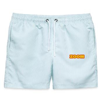 ZOOM - Männer Badeshorts - hellblau gestreift - Vorne - AI Model Male 178 light (178cm)