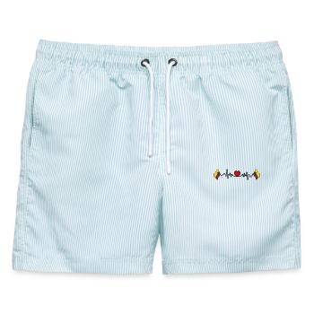Herzfrequenz-Cardio für Columbia - Männer Badeshorts - hellblau gestreift - Vorne - AI Model Male 178 light (178cm)