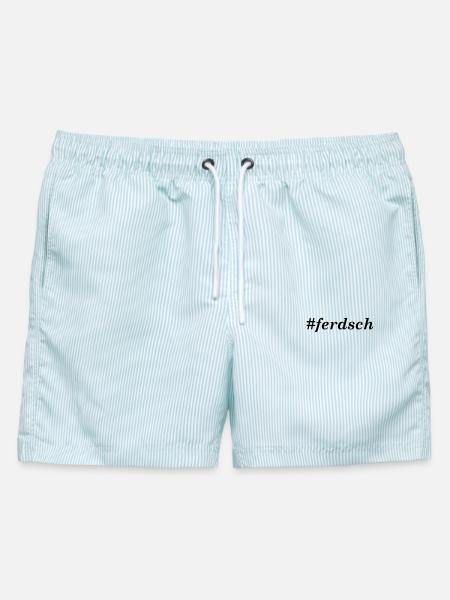 Sachsenliebe #ferdsch - Männer Badeshorts - hellblau gestreift