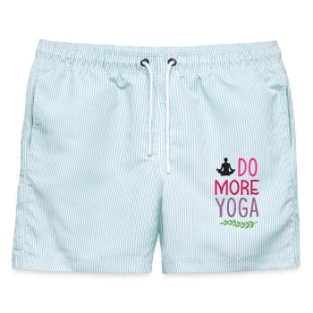 Machen Sie mehr Yoga - Männer Badeshorts - hellblau gestreift - Vorne - AI Model Male 178 light (178cm)