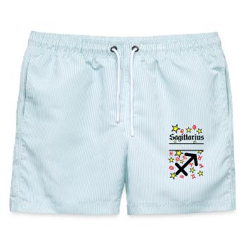 Schütze Schütze Sternzeichen - Männer Badeshorts - hellblau gestreift - Vorne - AI Model Male 178 light (178cm)
