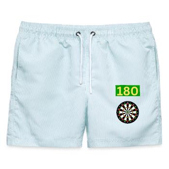 180 Dart Design - Männer Badeshorts - hellblau gestreift - Vorne - AI Model Male 178 light (178cm)