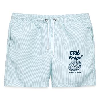 Club Franz - das Hamburger Original - Männer Badeshorts - hellblau gestreift - Vorne - AI Model Male 178 light (178cm)