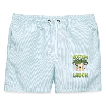  Das Ist Kein Kostüm Ich Bin Wirklich Ein Lauch - Männer Badeshorts - hellblau gestreift - Vorne - AI Model Male 178 light (178cm)