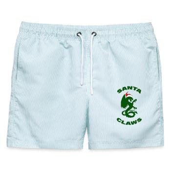 SANTA CLAWS - Männer Badeshorts - hellblau gestreift - Vorne - AI Model Male 178 light (178cm)
