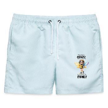 Regenbogenflügel-Bienenmädchen - Männer Badeshorts - hellblau gestreift - Vorne - AI Model Male 178 light (178cm)