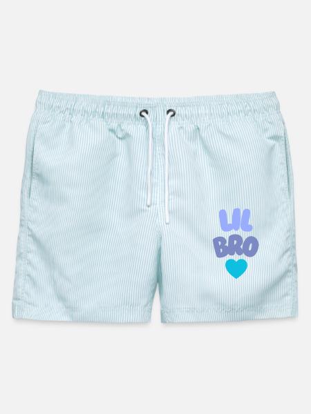 Lil Bro Love - Männer Badeshorts - hellblau gestreift