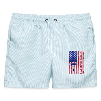 House Painter Professional Painter Dad Gift Idea - Männer Badeshorts - hellblau gestreift - Vorne - AI Model Male 178 light (178cm)