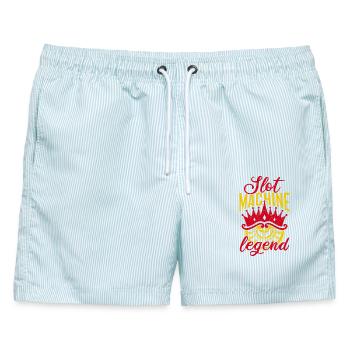 Gambling Fan Slot Machine Legend Casino - Männer Badeshorts - hellblau gestreift - Vorne - AI Model Male 178 light (178cm)