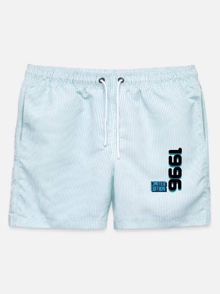1996 LIMITED EDITION - Männer Badeshorts - hellblau gestreift