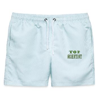 Top Scientist Grüne Textur - Männer Badeshorts - hellblau gestreift - Vorne - AI Model Male 178 light (178cm)