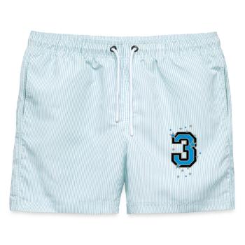 Nummer Eins 1 - Männer Badeshorts - hellblau gestreift - Vorne - AI Model Male 178 light (178cm)