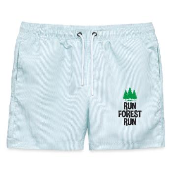 Run Forest Run - Männer Badeshorts - hellblau gestreift - Vorne - AI Model Male 178 light (178cm)