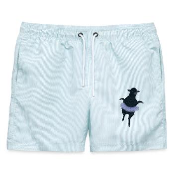 Wenn Sie das schwarze Schaf der Familie sind - Männer Badeshorts - hellblau gestreift - Vorne - AI Model Male 178 light (178cm)