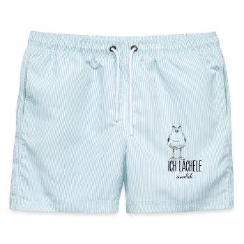 Ich Lächele Innerlich Krähe Rabe Sarkasmus Humor - Männer Badeshorts - hellblau gestreift - Vorne - AI Model Male 178 light (178cm)
