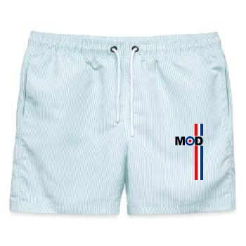 MOD TARGET RWB STREIFEN DESIGN - Männer Badeshorts - hellblau gestreift - Vorne - AI Model Male 178 light (178cm)