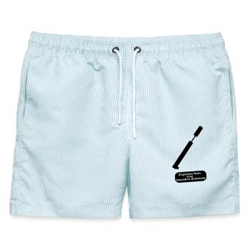 Originelles Motiv ohne besondere Bedeutung Pumpe - Männer Badeshorts - hellblau gestreift - Vorne - AI Model Male 178 light (178cm)