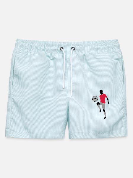 Fußball Spieler Fußball - Männer Badeshorts - hellblau gestreift