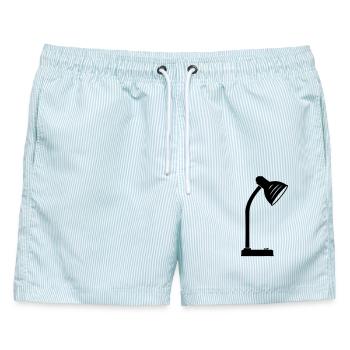 Beleuchtung Lampen Schreibtischlampe - Männer Badeshorts - hellblau gestreift - Vorne - AI Model Male 178 light (178cm)