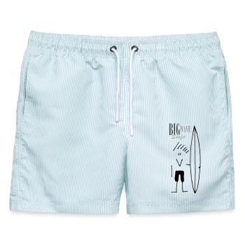Big-Wave-Surfer - Männer Badeshorts - hellblau gestreift - Vorne - AI Model Male 178 light (178cm)