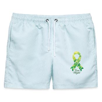 Hen Party Team Mojito Cocktail Bartender - Männer Badeshorts - hellblau gestreift - Vorne - AI Model Male 178 light (178cm)