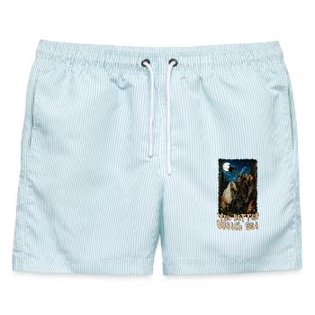Du solltest besser aufpassen. Yule Cat Krampus Yule - Männer Badeshorts - hellblau gestreift - Vorne - AI Model Male 178 light (178cm)