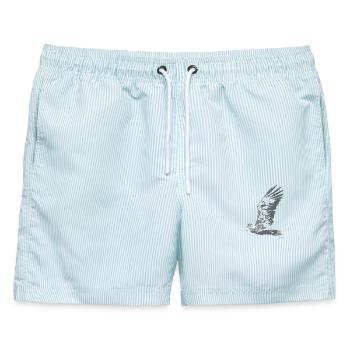 HGWild - Seeadler - Männer Badeshorts - hellblau gestreift - Vorne - AI Model Male 178 light (178cm)