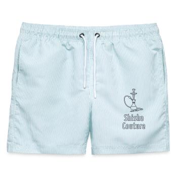 Shisha Couture - Männer Badeshorts - hellblau gestreift - Vorne - AI Model Male 178 light (178cm)