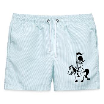 Ritter - Männer Badeshorts - hellblau gestreift - Vorne - AI Model Male 178 light (178cm)