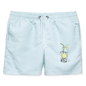Limetten Limonade Sommer Limo - Männer Badeshorts - hellblau gestreift - Vorne - AI Model Male 178 light (178cm)
