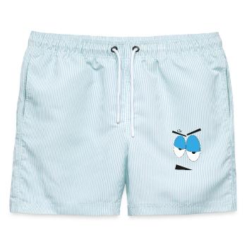 like wooh - Männer Badeshorts - hellblau gestreift - Vorne - AI Model Male 178 light (178cm)