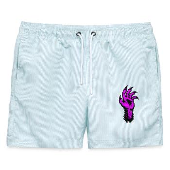Werwolf Hand - Männer Badeshorts - hellblau gestreift - Vorne - AI Model Male 178 light (178cm)