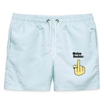 Meine Rechte - Männer Badeshorts - hellblau gestreift - Vorne - AI Model Male 178 light (178cm)