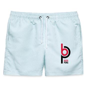BP Beer Pong - Männer Badeshorts - hellblau gestreift - Vorne - AI Model Male 178 light (178cm)