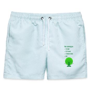 Calming Jar - Ein ironischer und lustiger Druck - Männer Badeshorts - hellblau gestreift - Vorne - AI Model Male 178 light (178cm)