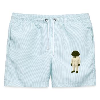 Black Line Scott - Classy Suit - Männer Badeshorts - hellblau gestreift - Vorne - AI Model Male 178 light (178cm)