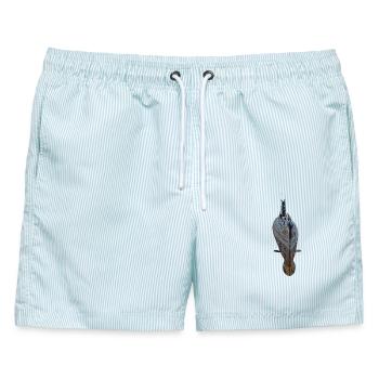 U-boot - Männer Badeshorts - hellblau gestreift - Vorne - AI Model Male 178 light (178cm)