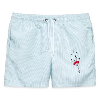 Fallschirmspringer mit Infinity Symbol - Männer Badeshorts - hellblau gestreift - Vorne - AI Model Male 178 light (178cm)
