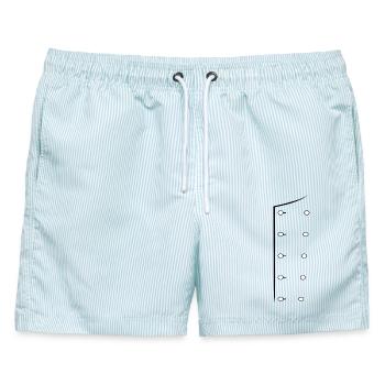 Chef Code Chef Uniform Line Art  Koch Jacke - Männer Badeshorts - hellblau gestreift - Vorne - AI Model Male 178 light (178cm)
