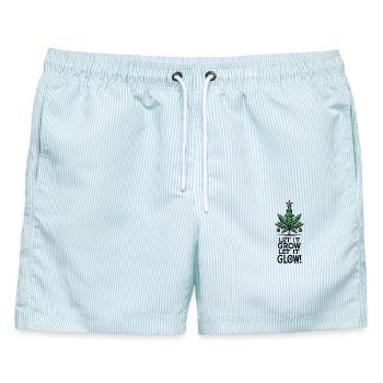 Let It Grow Let It Glow - Männer Badeshorts - hellblau gestreift - Vorne - AI Model Male 178 light (178cm)