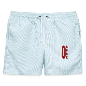 Null Bock, 0 Bock,kein Bock, Motivation - Männer Badeshorts - hellblau gestreift - Vorne - AI Model Male 178 light (178cm)