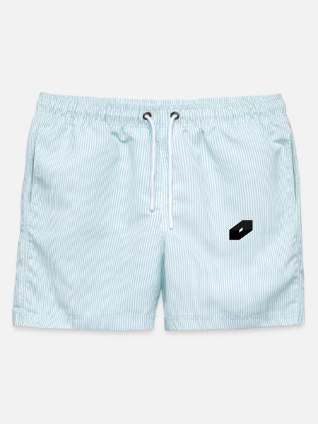 Augentrick - Männer Badeshorts - hellblau gestreift