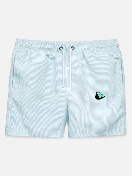 KettleBear mint - Männer Badeshorts - hellblau gestreift