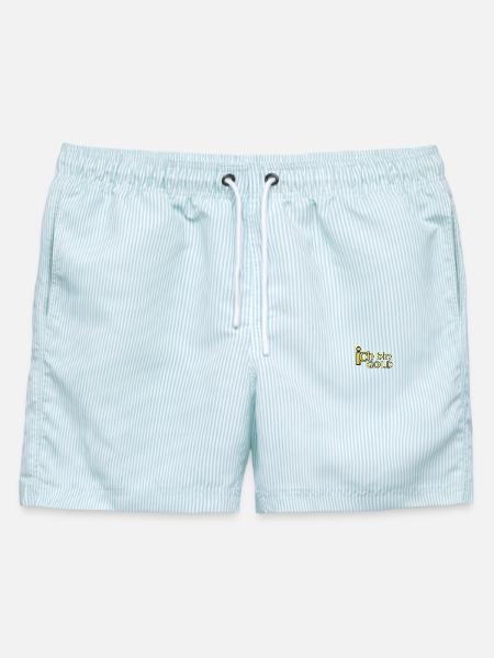 ich bin GOLD - Männer Badeshorts - hellblau gestreift